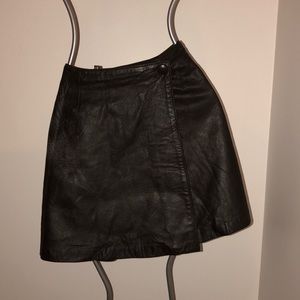 Leather wrap skirt